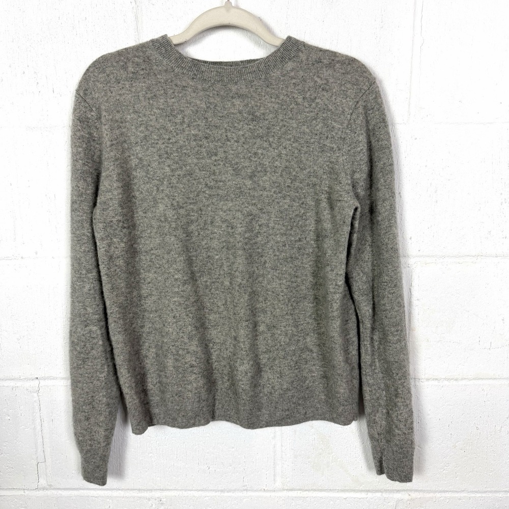 Uniqlo 100% Cashmere Sweater Size L Heather Gray Old Money Luxury Minimalist